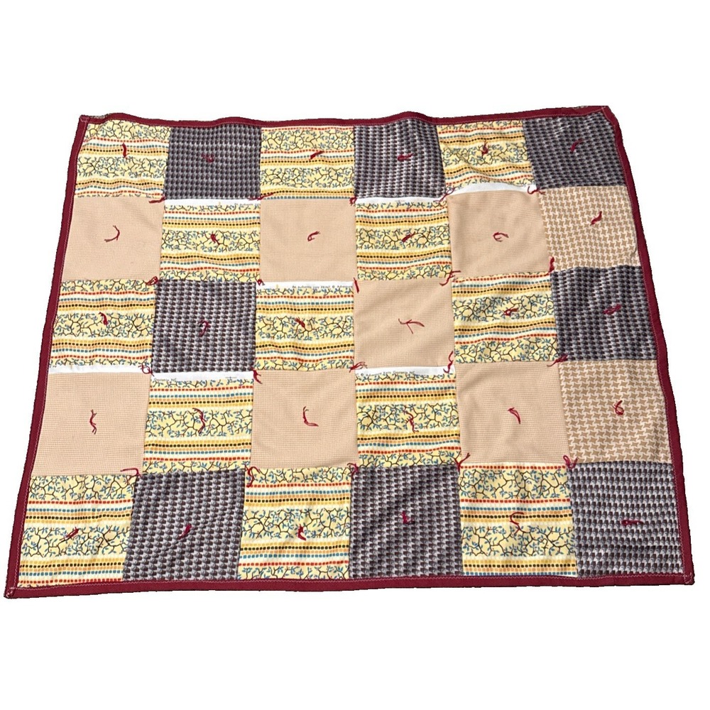 This vintage-style, handmade patchwork quilt 44x 37 Lap Quilt Made In The 1960's